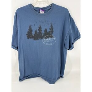 Harrah's Cherokee Resort Casino T-Shirt XL Blue Tree Graphic‎